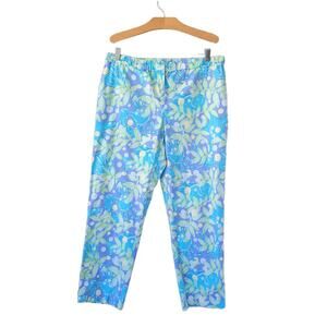 Lilly Pulitzer White Label Maternity Crop Pants Sweet Blue Crabby Size Small